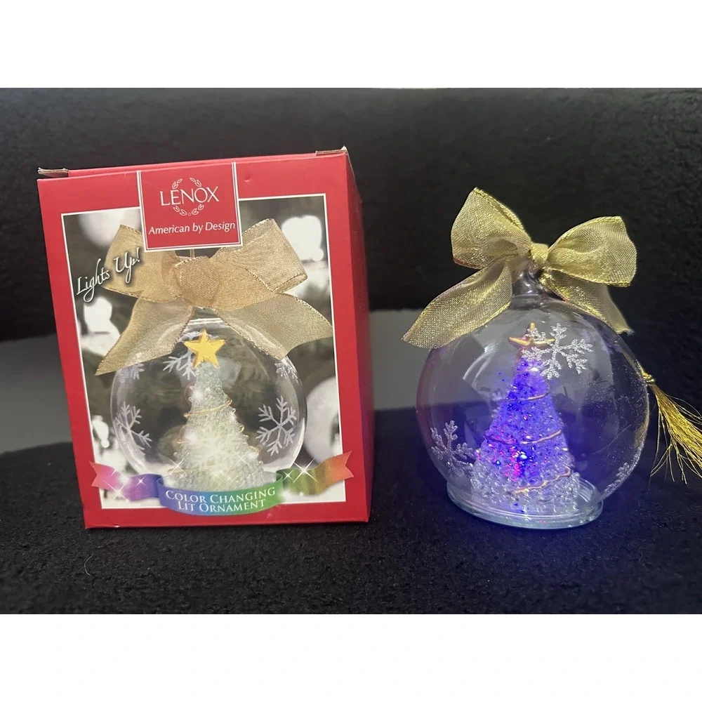 Lenox Tree Lit Color Changing American Design Christmas Tree Ornament Wonder